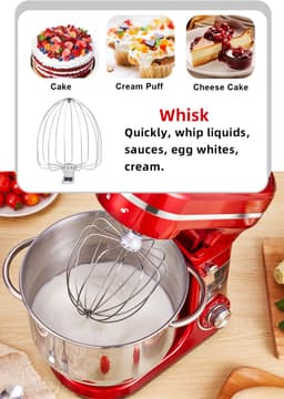 Keuken Mixer, Blender - Keukenmachine 6L - RVS - 6 Standen - Rood — thumbnail 4