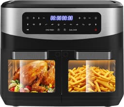 Dewelling Heteluchtfriteuse KDFO-5511DTW - XXL Airfryer 12L met 2 Zones - Afneembare Scheidingswand - Kijkvenster - 2600W - 50-200°C — thumbnail 1