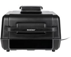 Silvercrest Kitchen Tools Heteluchtfriteuse met grillfunctie - Inhoud: ca. 2,5 L (voor ca. 1 kg frites) - Temperatuurinstelling: 40-230 °C - Easy-Touch-Display - 11 vooraf ingestelde programma's - Keramische antiaanbaklaag