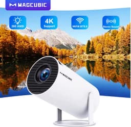 Magcubic HY300 Pro Projector – Draagbare 4K Support Mini Beamer – Android 14 – WiFi 6 & Bluetooth 5.4 – 260 ANSI – 180° Lens – Home Theater — thumbnail 1
