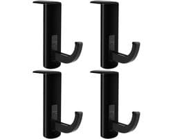 Koptelefoonhouders - 4 Stuks - Headset Haak - Headset Hanger - Kunststof - Klevend - voor PC-monitor/Bureau - 7.5*2.5*5.3cm - Zwart