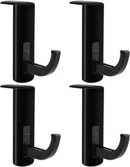 Koptelefoonhouders - 4 Stuks - Headset Haak - Headset Hanger - Kunststof - Klevend - voor PC-monitor/Bureau - 7.5*2.5*5.3cm - Zwart — thumbnail 1