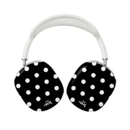 xoxo Wildhearts hoesje geschikt voor AirPods Max (2) - Polka Dots (Zwart) - Ook als telefoonhoesje verkrijgbaar - schokbestendige case - koptelefoonhoesje - Beschermhoes met stippenpatroon - Zwart met witte stippen — thumbnail 1
