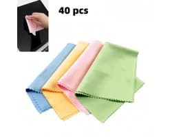 40 stuks - Microvezeldoeken - Brillendoekjes - Multicolor doeken - Zacht en absorberend - 15*18cm - Multicolor - Geschikt voor brillen, cameralenzen, mobiele telefoons, laptops