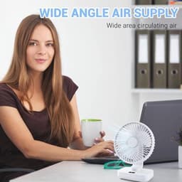 Draagbare Tafelventilator met Automatische Oscillatie en 4 Snelheden - USB Mini Ventilator voor Kantoor, Kampeer en Thuisgebruik — thumbnail 1