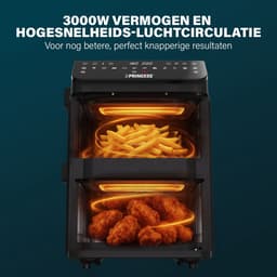 Princess Heteluchtfriteuse - 182278 - 3000W - Stack Airfryer 11,2liter - PFAS-Vrij - 2 lades (Sync) - 11 Bakprogramma's - Bespaart 45% ruimte - Dubbele gestapelde lades — thumbnail 17