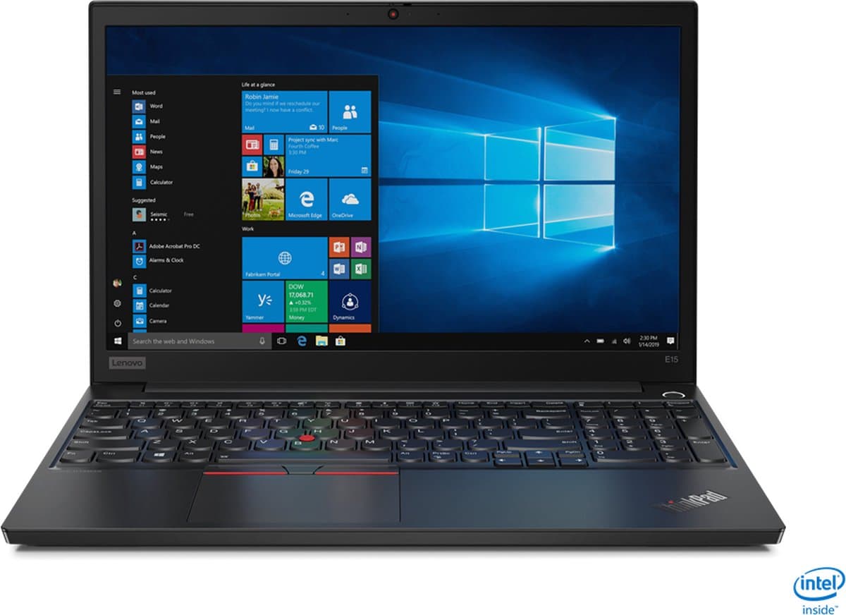 Lenovo ThinkPad E15 Intel® Core™ i5 i5-10210U Laptop 39,6 cm (15.6") Full HD 8 GB DDR4-SDRAM 256 GB SSD Wi-Fi 6 (802.11ax) Windows 10 Pro Zwart — afbeelding 1