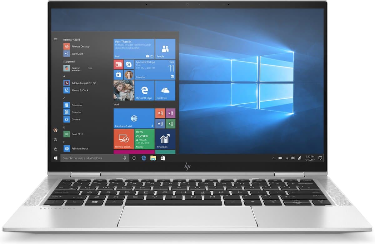 HP EliteBook x360 1030 7G Intel® Core™ i5 i5-10210U Hybride (2-in-1) 33,8 cm (13.3") Touchscreen Full HD 8 GB LPDDR4-SDRAM 256 GB SSD Wi-Fi 6 (802.11ax) Windows 10 Pro Zilver — afbeelding 1