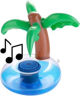 Drijvende Zwembad - Bekerhouder - Zwembadspeaker - Palmboom Eiland- Bluetooth - 21x21x25 cm — thumbnail 1