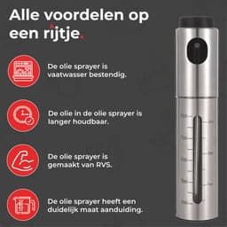 GrillX Olijfolie Sprayer - Luxe Olie Sprayer - Olijfolie Fles Verstuiver voor Keuken - Oliefles Cooking Spray - BBQ Accesoires - Airfryer — thumbnail 2