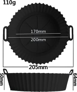 Heuts Goods - LUXE Airfryer Siliconen Bakje Zwart - Heteluchtfriteuseaccessoires - Airfryer accesoires - 20CM - Zwart — thumbnail 7