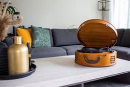 Classic Phono Retro Platenspeler - Vinyl Koffer met 2 ingebouwde Speakers - TT-34 - Bruin — thumbnail 4