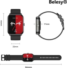 Belesy® KALMIA - Smartwatch Heren – Smartwatch Dames - Horloge – Stappenteller – Calorieën - Hartslag – Sporten - Je eigen foto als wijzerplaat - Kleurenscherm - Full Touch - Splitscreen– Goud – Silicone – Roze - Moederdag — thumbnail 3