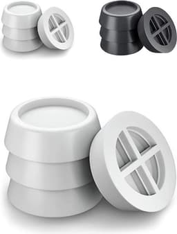 Trillingsdempers wasmachine – Set van 4 stuks – Wit - Voetjes wasmachine & droger - Wasmachine demper – Anti trillings / vibratie dempers pads – Antislip rubber – Trillingsmat – Antislipmat - Schokdempers wasmachine — thumbnail 1
