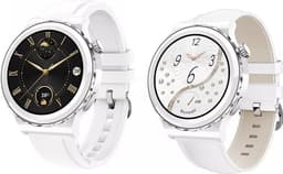 Darenci Smartwatch Snow Fit - Smartwatch heren -Activity Tracker-  fit -Touchscreen -Bluetooth bellen -Bluetooth muziek - Met extra bandje - Horloge -Stappenteller -Bloeddrukmeter -Verbrande calorieën -Zuurstofmeter -Spatwaterdicht -Wit/Zilver — thumbnail 1
