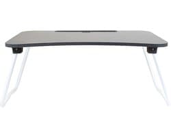 QUVIO bedtafel voor laptop, tablet, boek of ontbijt op bed - Laptoptafel - Laptopstandaard - Bedtafel - Inklapbare tafel - Laptop verhoger - Voor volwassenen - Hout - 40 x 60 x 28 cm - Zwart