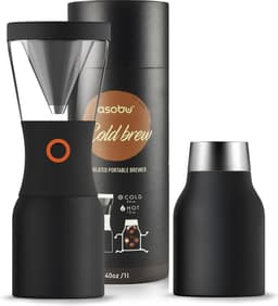 Asobu Cold Brew Koffiezetapparaat - 1L - RVS & Kunststof - Zwart — thumbnail 1