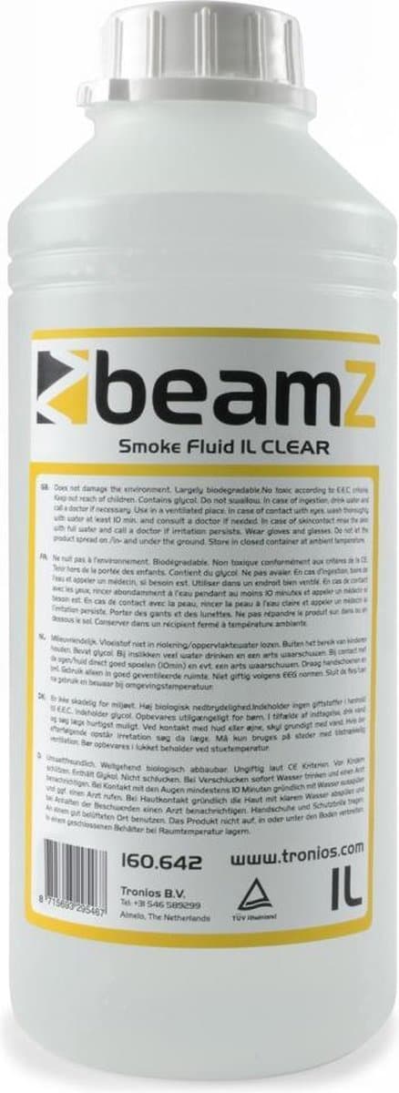 Rookvloeistof - BeamZ universele rookmachine vloeistof - 1L - Transparant — afbeelding 1