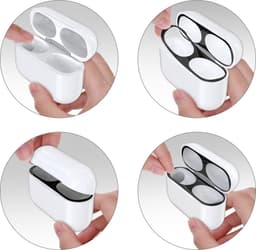 kwmobile anti-stof sticker geschikt voor Apple AirPods Pro - Stofbeschermer in zwart — thumbnail 3