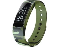 West Watches Model Jungle Activity Tracker Stappenteller Tieners - Smartband - Sporthorloge - Camouflage groen