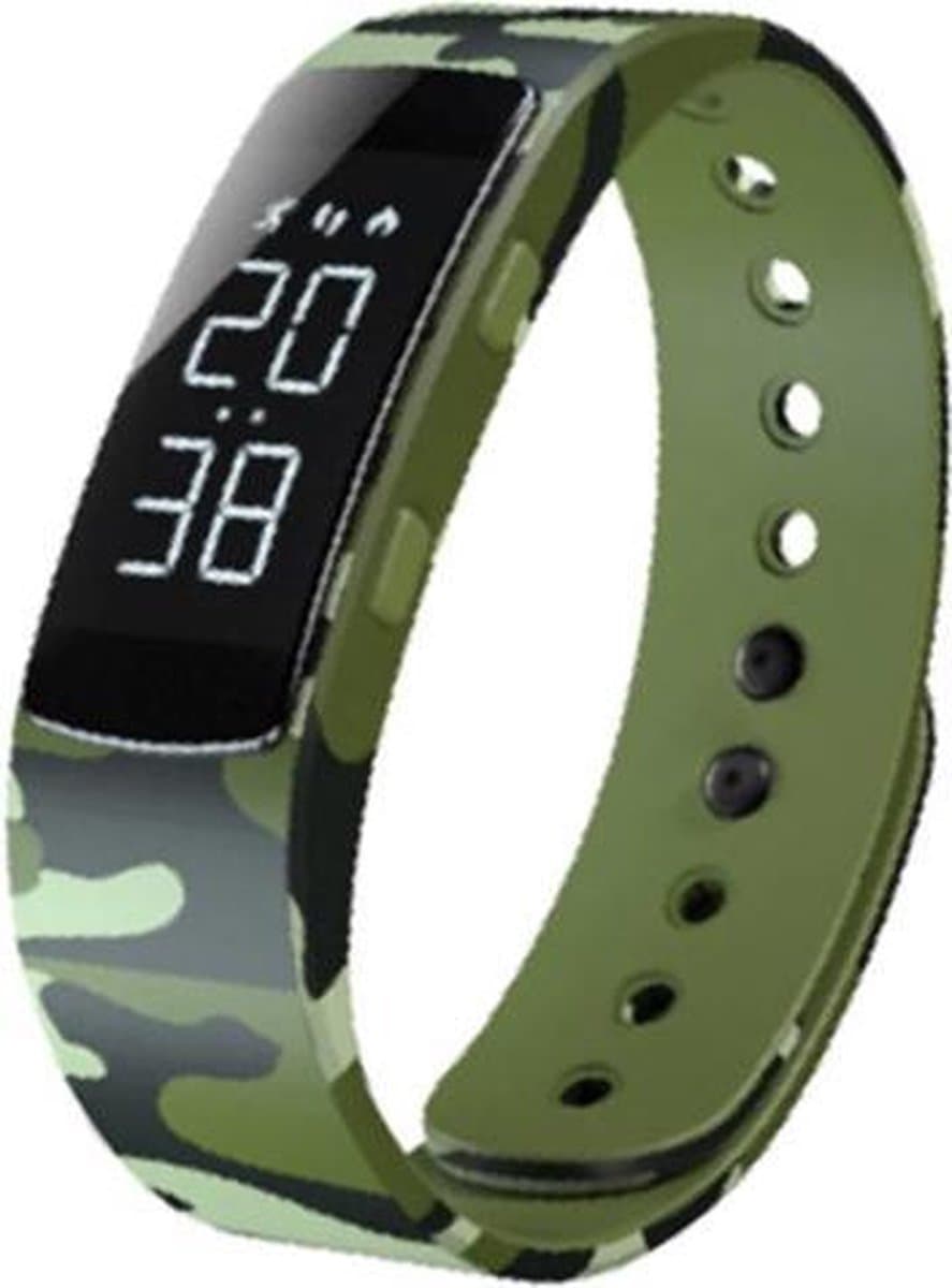 West Watches Model Jungle Activity Tracker Stappenteller Tieners - Smartband - Sporthorloge - Camouflage groen — afbeelding 1