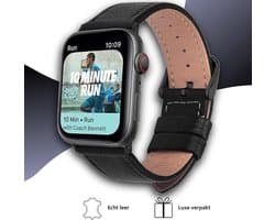 Fungus - Smartwatch bandje - Geschikt voor Apple Watch 38 / 40 / 41 mm - Series 1 2 3 4 5 6 7 8 9 SE iWatch - PU leer - Chique - Zwart