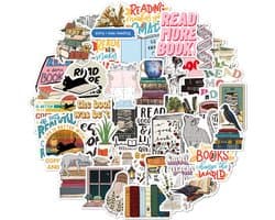 Read More Books Stickers - 50 stickers voor Lezers/Boekenwurmen/Docenten - Geschikt voor laptop, muur, agenda, drinkfles etc.