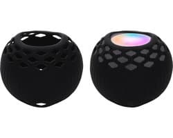 kwmobile siliconen hoesje voor mini-speaker - geschikt voor Apple Home Pod Mini - Flexibel materiaal - Speakercase in zwart