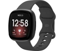 Strap-it Smartwatch bandje - siliconen horlogebandje geschikt voor Fitbit Versa 3 / Fitbit Versa 4 / Fitbit Sense / Fitbit Sense 2 - zwart - Maat: Maat S