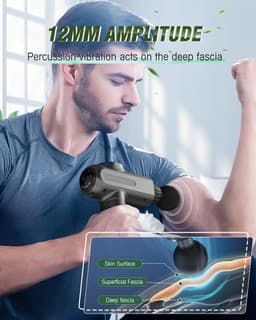Spiermassagepistool, Eccioun Professioneel Massagepistool, 5 Snelheden en 6 Massagekoppen, met LCD-Scherm, voor Dagelijkse Training en Spierontspanning — thumbnail 3