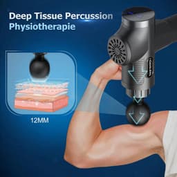 Massagepistool massage gun, Deep Tissue 30 snelheden, 2500 mAh spiermassageapparaat, fasciaristool met 8 massagekoppen voor spierpijn en spanningen in de rug — thumbnail 4
