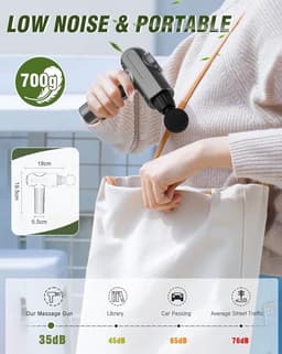 Massagepistool Spiermassage Apparaat - Diep Massageapparaat met 6 Snelheden, Elektrisch Handmassage-Apparaat voor Fascia, Inclusief LED-Laadindicator — thumbnail 2