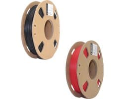 Gembird PLA Filament - 1.75mm - 200 gram- Voordeelset - Zwart en Rood - 3D printer filament