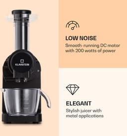 Klarstein Bella Elegance Sappers 200 W, Sapcentrifuge met 400 ml, BPA-vrij, antislip standvoet, max. continue bedrijfstijd: ca. 20 minuten, eenvoudige reiniging, zwart — thumbnail 3