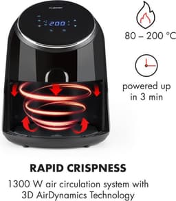 AirVital heteluchtfriteuse 1300W 2,5L CeraPlus anti-aanbaklaag touch zwart — thumbnail 2