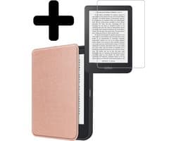 Hoes Geschikt voor Kobo Clara 2E - E-reader Bescherm Hoesje Case Sleep Cover Met Screenprotector - Hoes Geschikt voor Kobo Clara 2E Hoesje - Rosé Goud