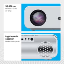 Auronic Beamer 10.000 Lumen - WiFi Projector - 1080P Full HD Streamen vanaf je telefoon - Smart Mini Beamer - HDMI-kabel - Afstandsbediening - Wit — thumbnail 4