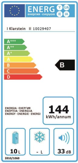Klarstein Mini-Koelkast Frosty 10L 65W Zwart - Minikoelkast Drankkoeler Hotelkoelkast,8L 30 dB - voor Hotelkamer voor Kantoor voor Slaapkamer - LED-Binnenverlichting Glasdeur Stil - Mini Fridge - Kleine Koelkast - Compact Koelkast — thumbnail 2