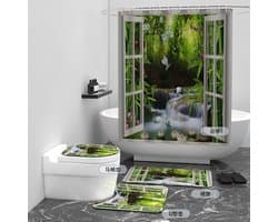 Floraweg Douchegordijn,Shower Curtain,badgordijn,badkamergordijn,Prachtig landschap in Wonderland,-topkwaliteit - digitale printen -Anti Schimmel - Inclusief 12 ringen -met 12 stuks douchegordijnhaken – Waterdicht -Wasbaar- Polyester - 180x200 cm