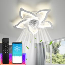 5 Sterren Plafondlamp Met Ventilator - Met Afstandsbediening - Smart lamp - Dimbaar Met App - 3 Standen Ventilator - Woonkamerlamp - Moderne lamp - Plafoniere — thumbnail 1