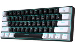 HXSJ V900 - Bedrade Gaming Toetsenbord - Mechanisch - Blue Switch - 61 Keys - QWERTY Toetsenborden - Zwart wit — thumbnail 1