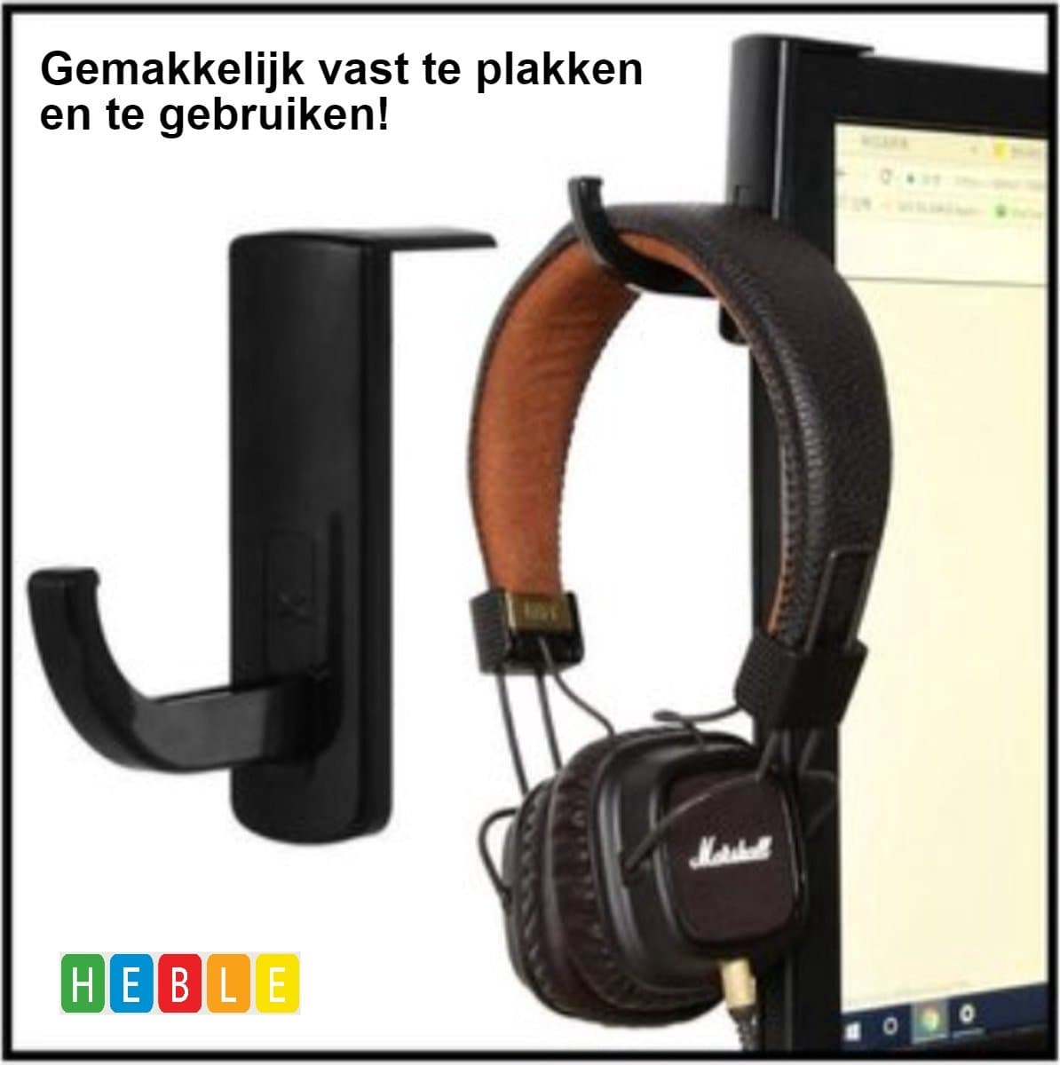 *** Koptelefoon - Headset-Standaard - Monitor houder - Zelfklevend - van Heble® *** — afbeelding 1