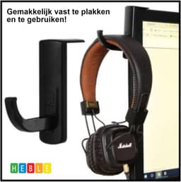 *** Koptelefoon - Headset-Standaard - Monitor houder - Zelfklevend - van Heble® *** — thumbnail 1
