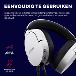 Trust GXT 489W Fayzo - Gaming Headset - Bedraad - 50mm Drivers - Over-ear - Wit — thumbnail 3