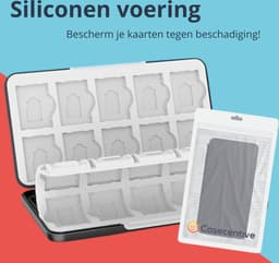 Casecentive - 24-in-1 Game Card Case geschikt voor Nintendo Switch - Premium beschermhoes - Nintendo SD kaart houder - Silicone slots - Nintendo Switch Accessoires - zwart — thumbnail 5