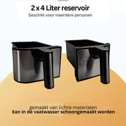 Blithe- Dubbele Heteluchtfriteuse - Heteluchtfriteuse - Inhoud 2x4L - Digitaal Display - 2600 Watt - XXL - Zwart — thumbnail 4
