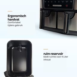 Blithe- Dubbele Heteluchtfriteuse - Heteluchtfriteuse - Inhoud 2x4L - Digitaal Display - 2600 Watt - XXL - Zwart — thumbnail 2