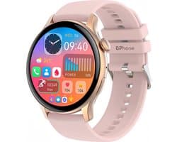 DrPhone DTX Ultra2 – 1.43” AMOLED Smartwatch – Always-On Display – Belfunctie – Hartslag-, Bloeddruk- & Zuurstofmeter – Smartwatch met App – Rosegoud/Goud