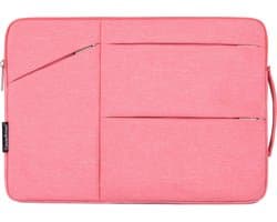 Laptophoes 15.6 Inch XV - Laptop Sleeve met Extra Vakken - Roze