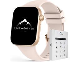 Fairweather Smartwatch Ultra – Heren & Dames – HD – Stappenteller – Slaapmeter – hartslagmeter – Geschikt voor iOS en Android - Rose goud